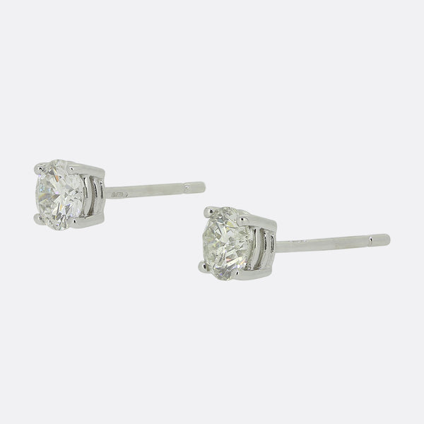 1.02 Carat Diamond Stud Earrings