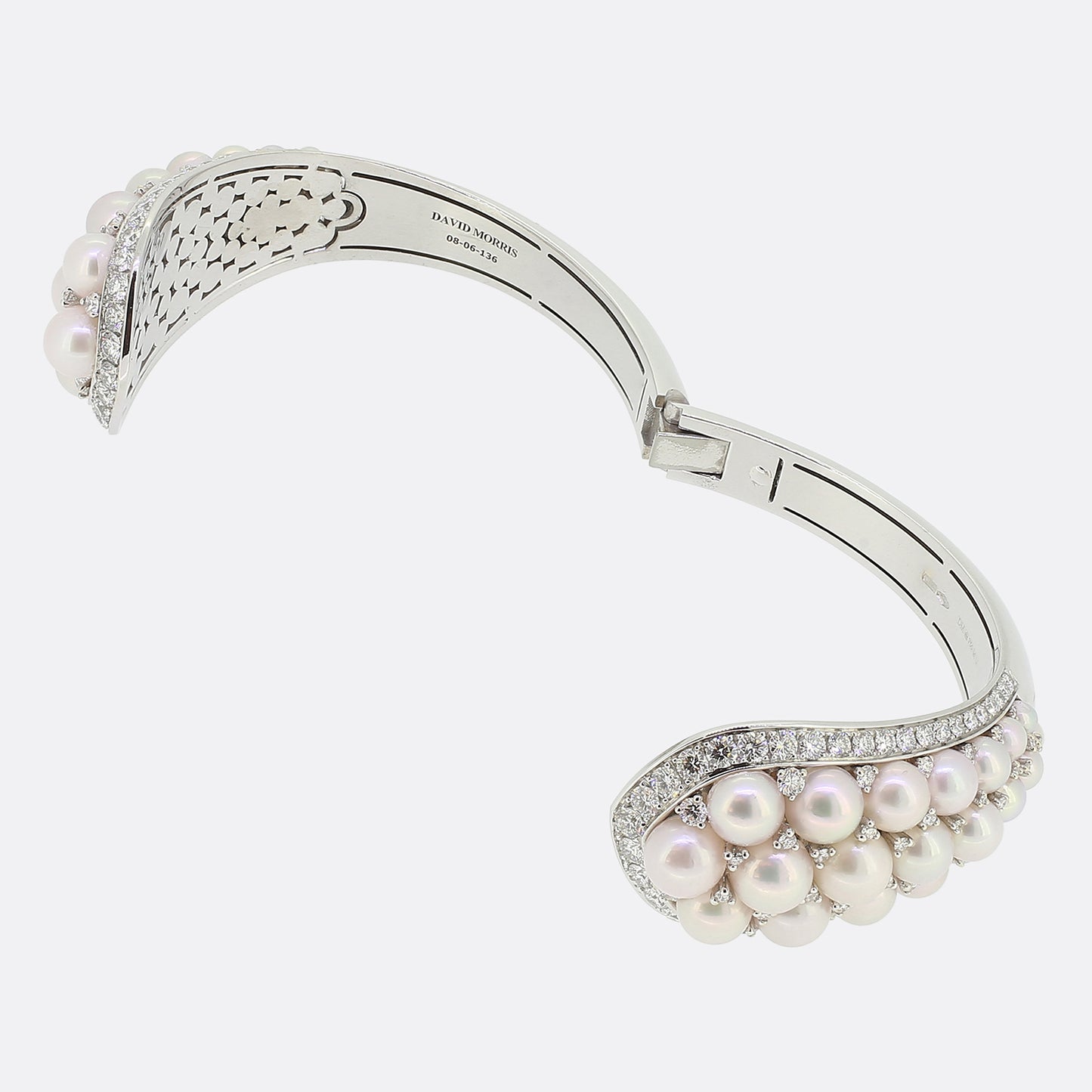 David Morris Rose Pearl and Diamond Bangle