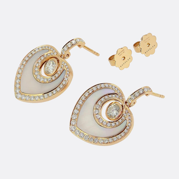 Boodles Sophie Mother of Pearl and Diamond Drop Earrings