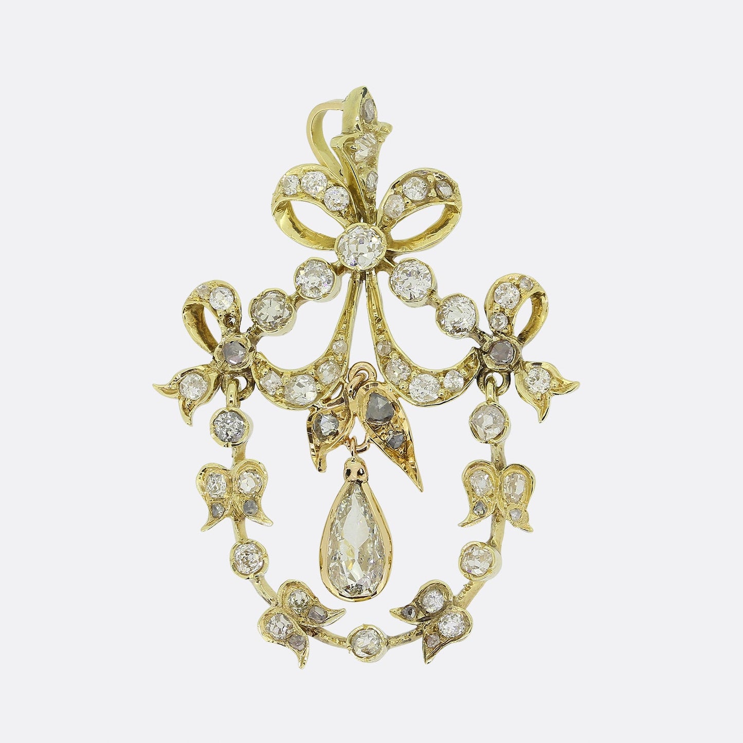 Victorian Diamond Drop Pendant