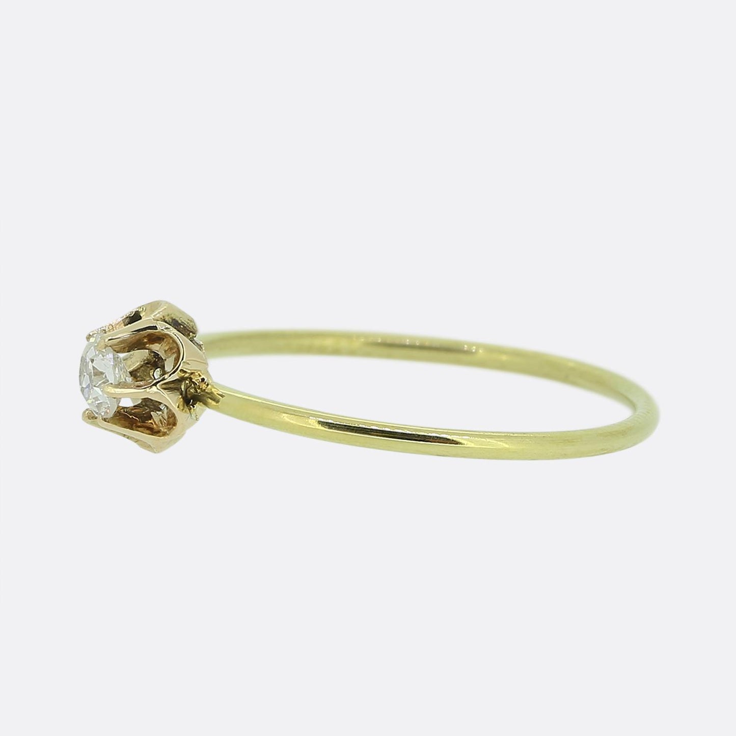 Vintage 0.12 Carat Diamond Stackable Flower Ring