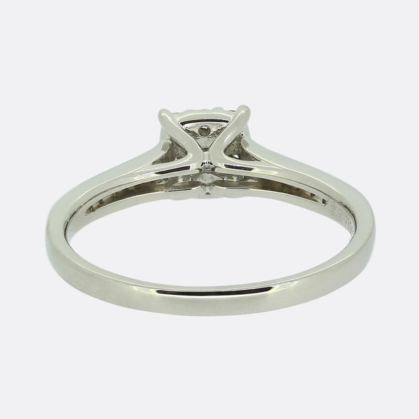 0.32 Carat Diamond Square Faced Ring