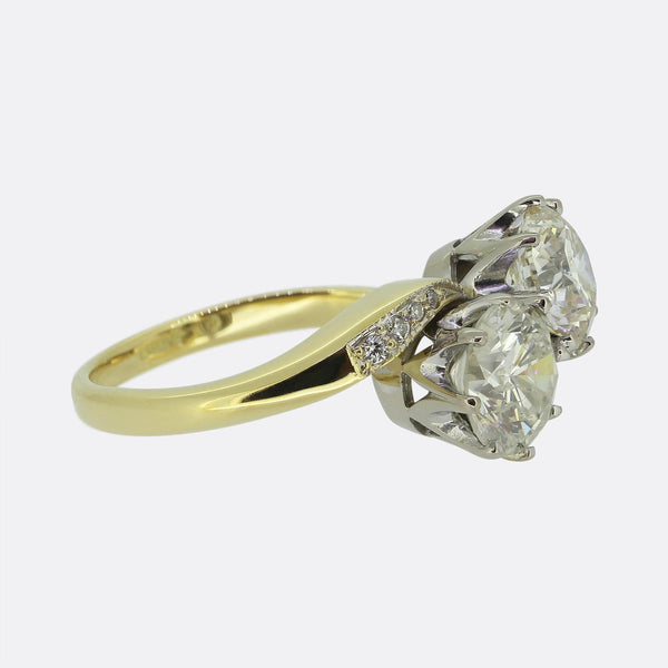 Vintage 2.80 Carat Diamond Crossover Ring