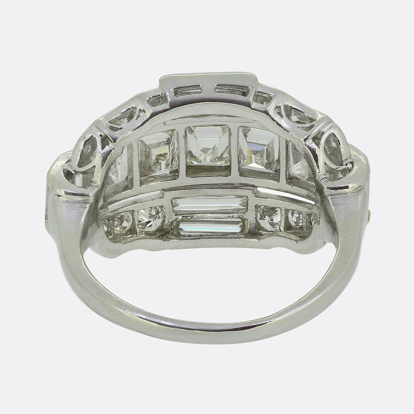 Mid-Century Diamond Cluster Ring