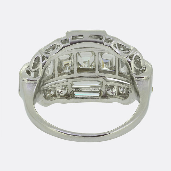 Mid-Century Diamond Cluster Ring