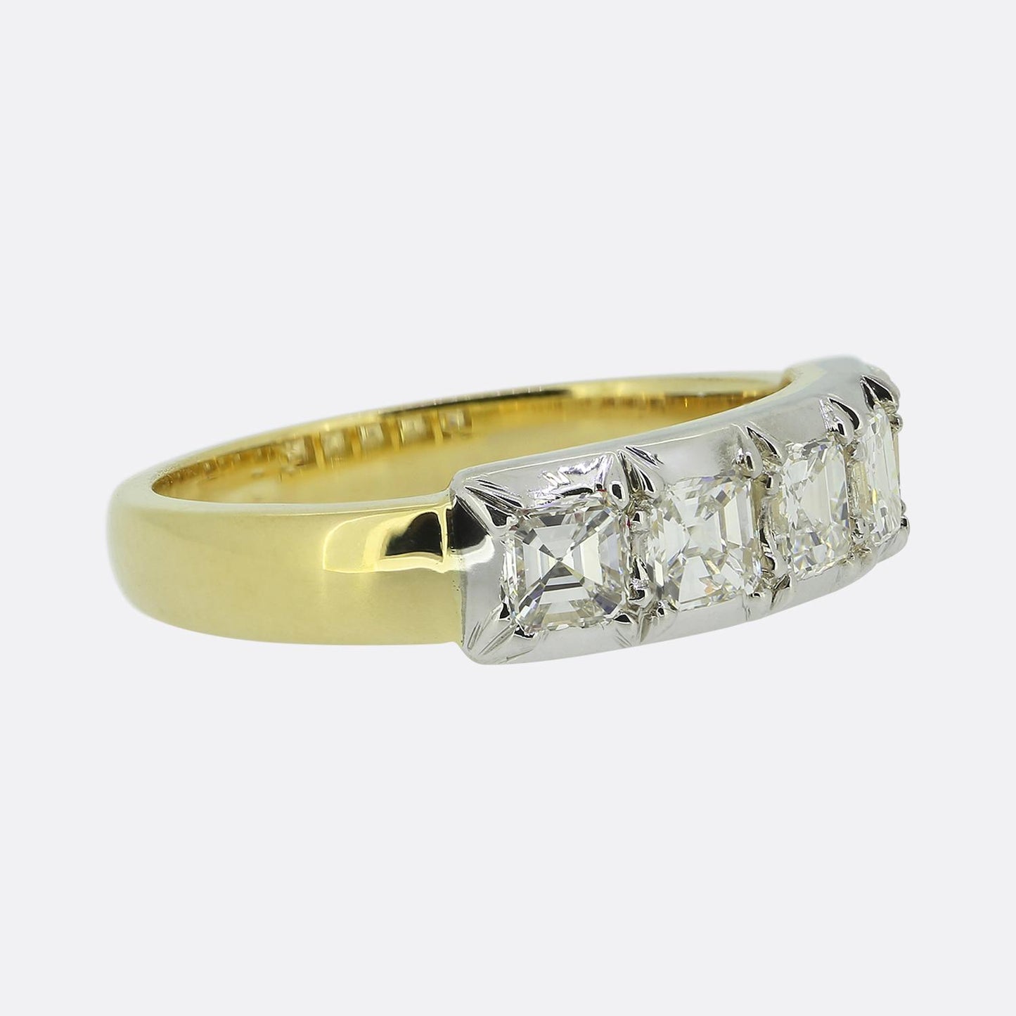 TVJ 1.00 Carat Asscher Cut Diamond Five-Stone Ring