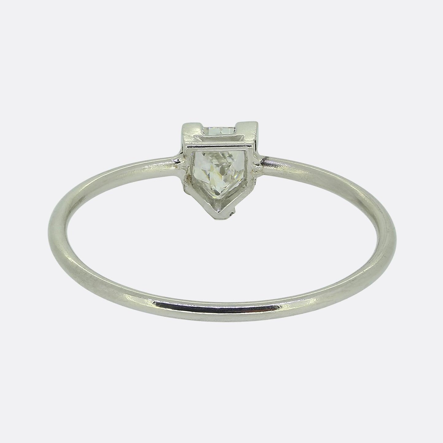 0.40 Carat Shield Cut Diamond Solitaire Ring