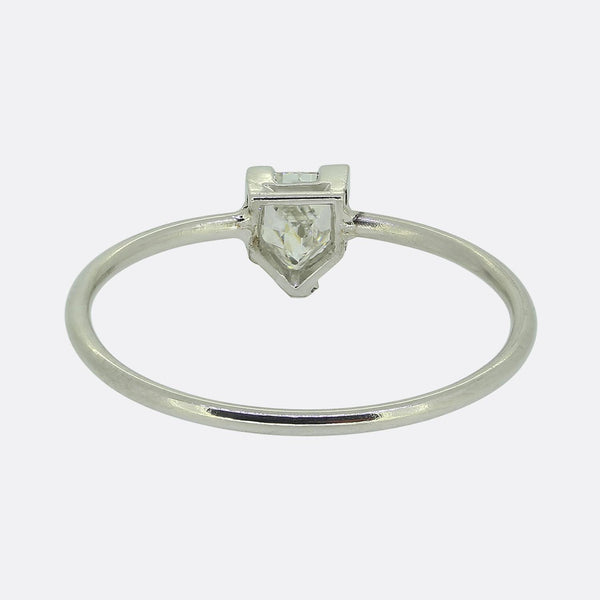 0.40 Carat Shield Cut Diamond Solitaire Ring