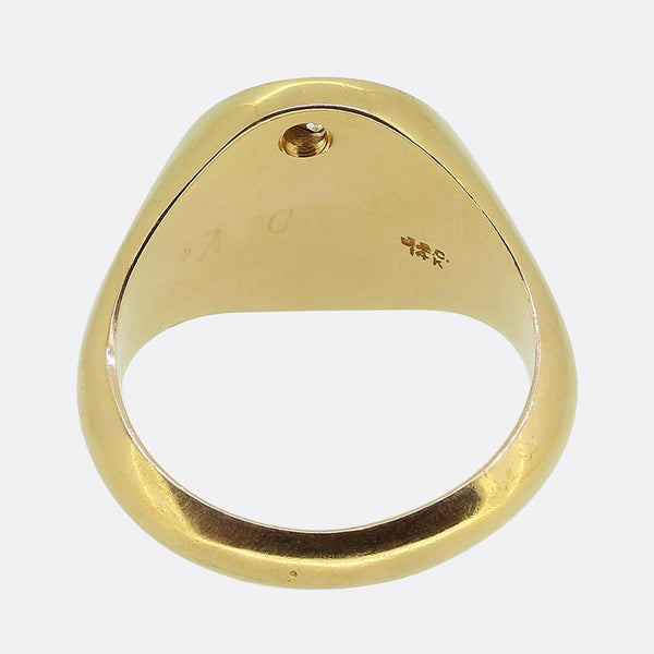 Vintage Intaglio Diamond Signet Ring