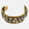 Victorian Pearl and Enamel Foliated Bangle