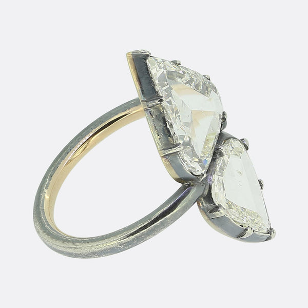 Antique Portrait Cut Diamond Two-Stone Ring