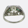 Art Deco 1.00 Carat Diamond and Emerald Ring