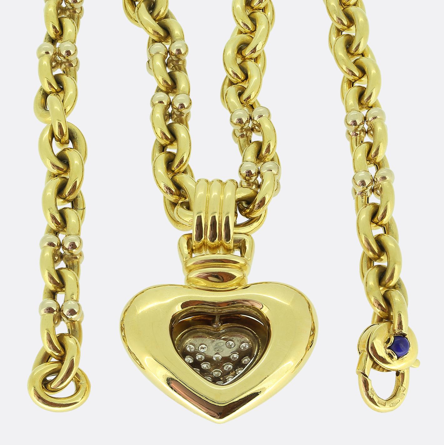 Vintage Diamond Heart-Shaped Pendant Necklace