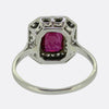 Art Deco Unheated Ruby and Diamond Cluster Ring