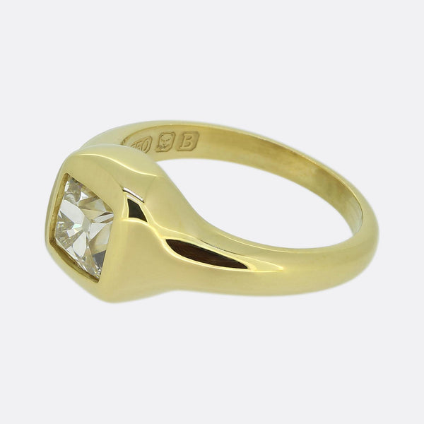 1.60 Carat Peruzzi Cut Diamond Single Stone Ring