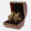 Victorian Emerald Ruby and Enamel Posy Bracelet Set