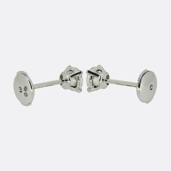 Cartier 0.76 Carat Diamond Stud Earrings