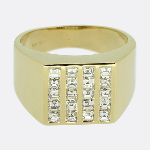 Vintage 1.20 Carat Carré Cut Diamond Signet Ring