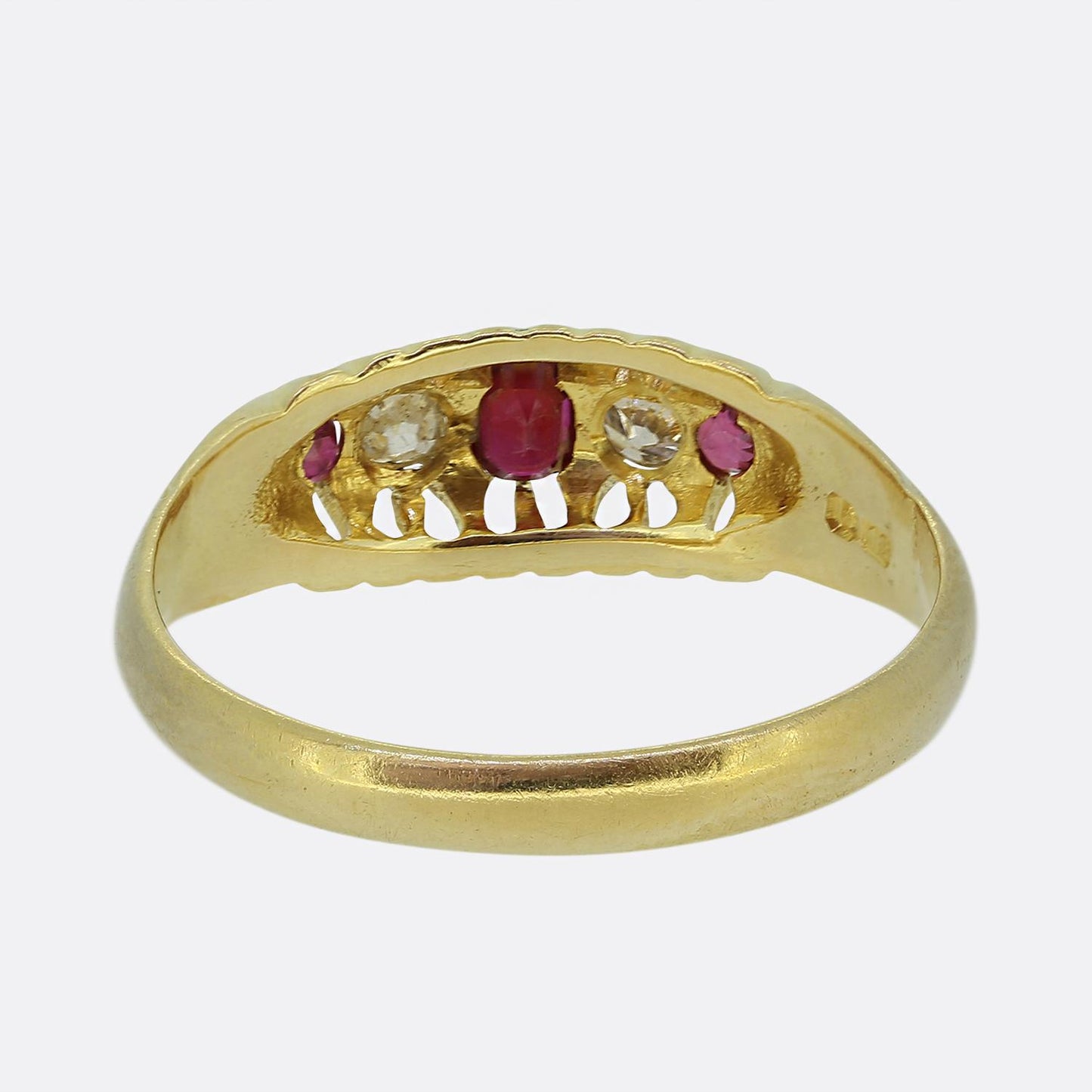 Victorian Ruby and Diamond Five-Stone Ring
