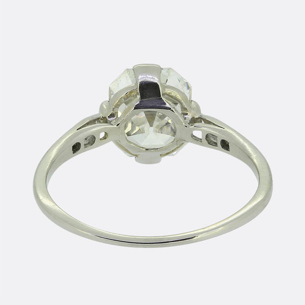 Art Deco 2.20 Carat Asscher Cut Diamond Engagement Eing