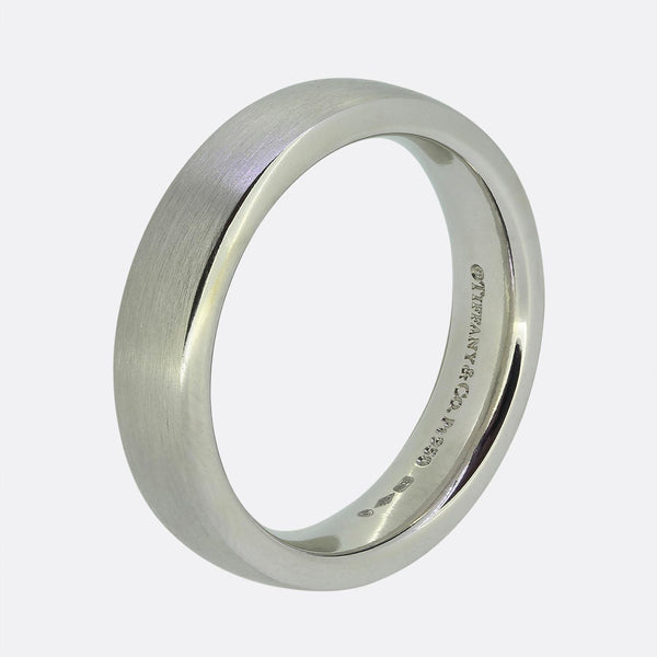 Tiffany & Co. 4.5m Brushed Wedding Band Ring Size O (55)