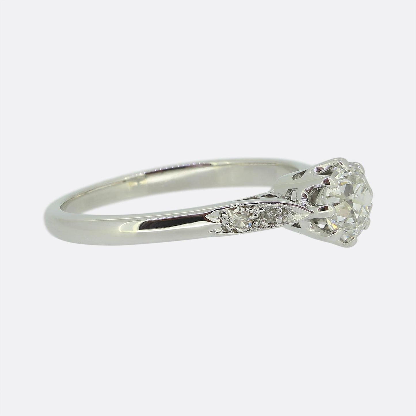 Art Deco 0.66 Carat Diamond Engagement Ring