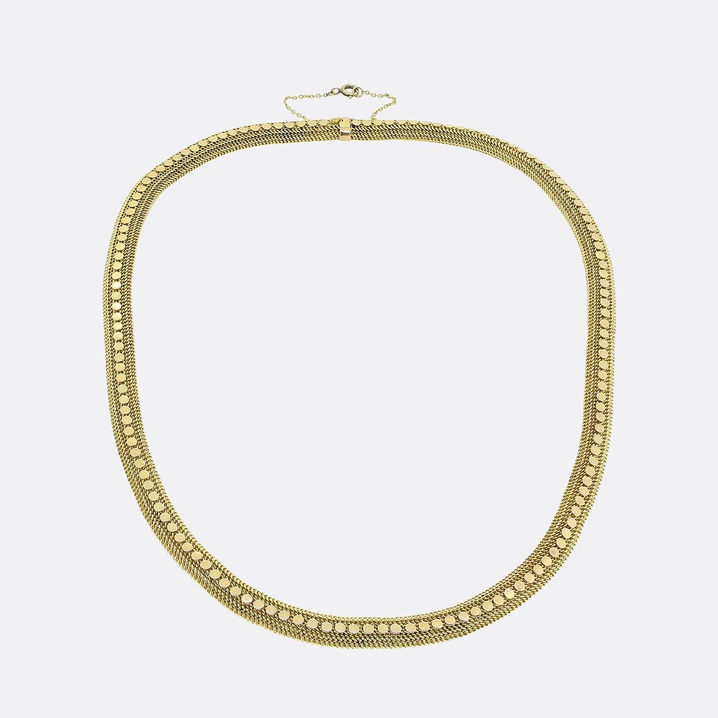 Victorian Etruscan Revival Gold Mesh Chain