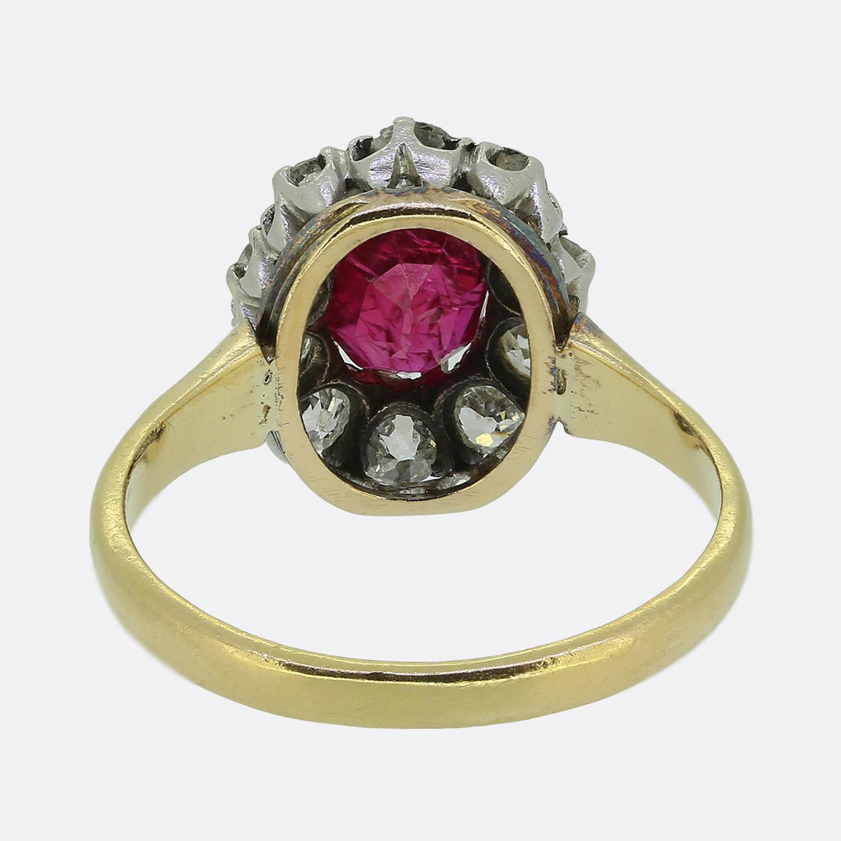 Vintage Ruby and Diamond Cluster Ring
