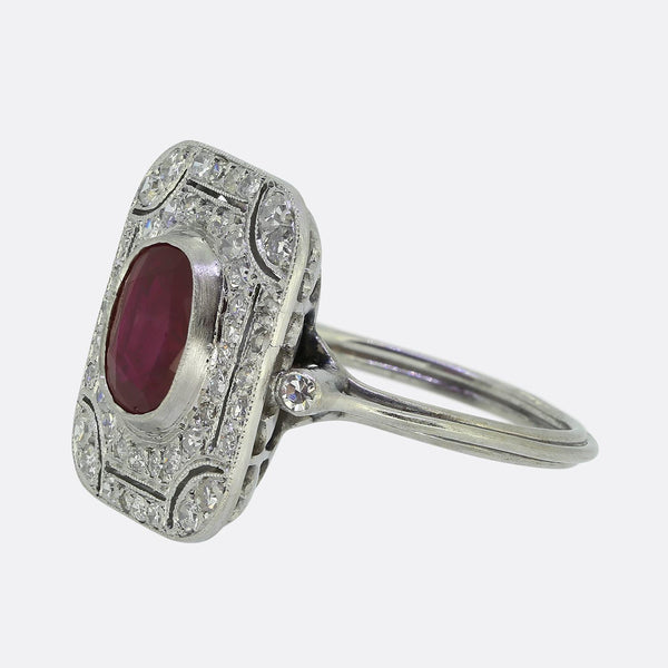 Art Deco Ruby and Diamond Ring