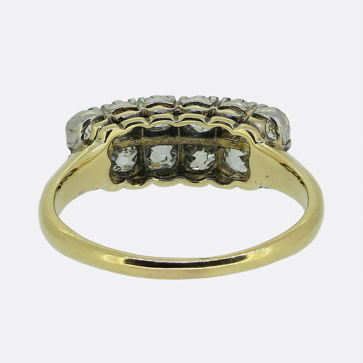 Antique Old Cut Diamond Two-Row Ring