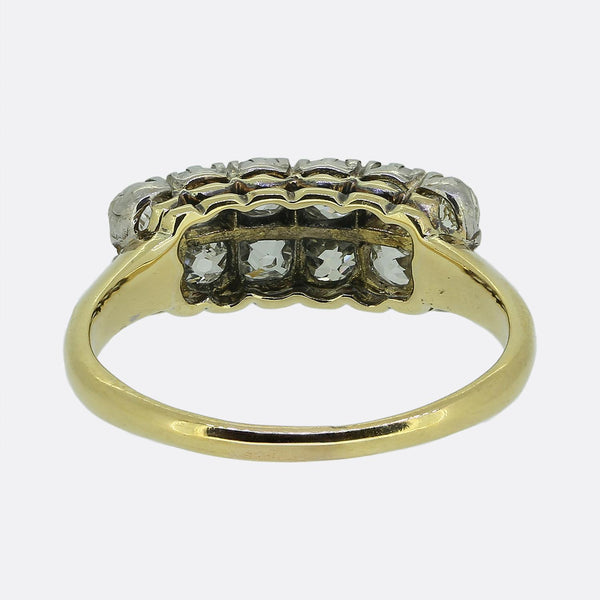 Antique Old Cut Diamond Two-Row Ring