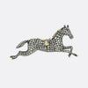 Victorian Rose Cut Diamond Horse Brooch
