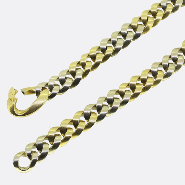 Pomellato Two Tone Curb Chain Necklace and Bracelet Set