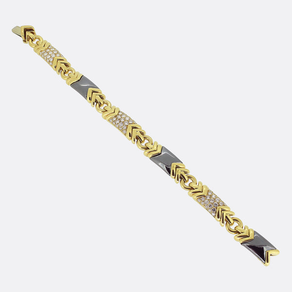 Bvlgari Trika Hematite and Diamond Bracelet