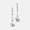 0.80 Carat Brilliant Cut Diamond Hoop and Drop Earrings