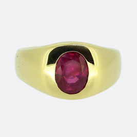 Vintage 2.90 Carat Burmese Ruby Ring