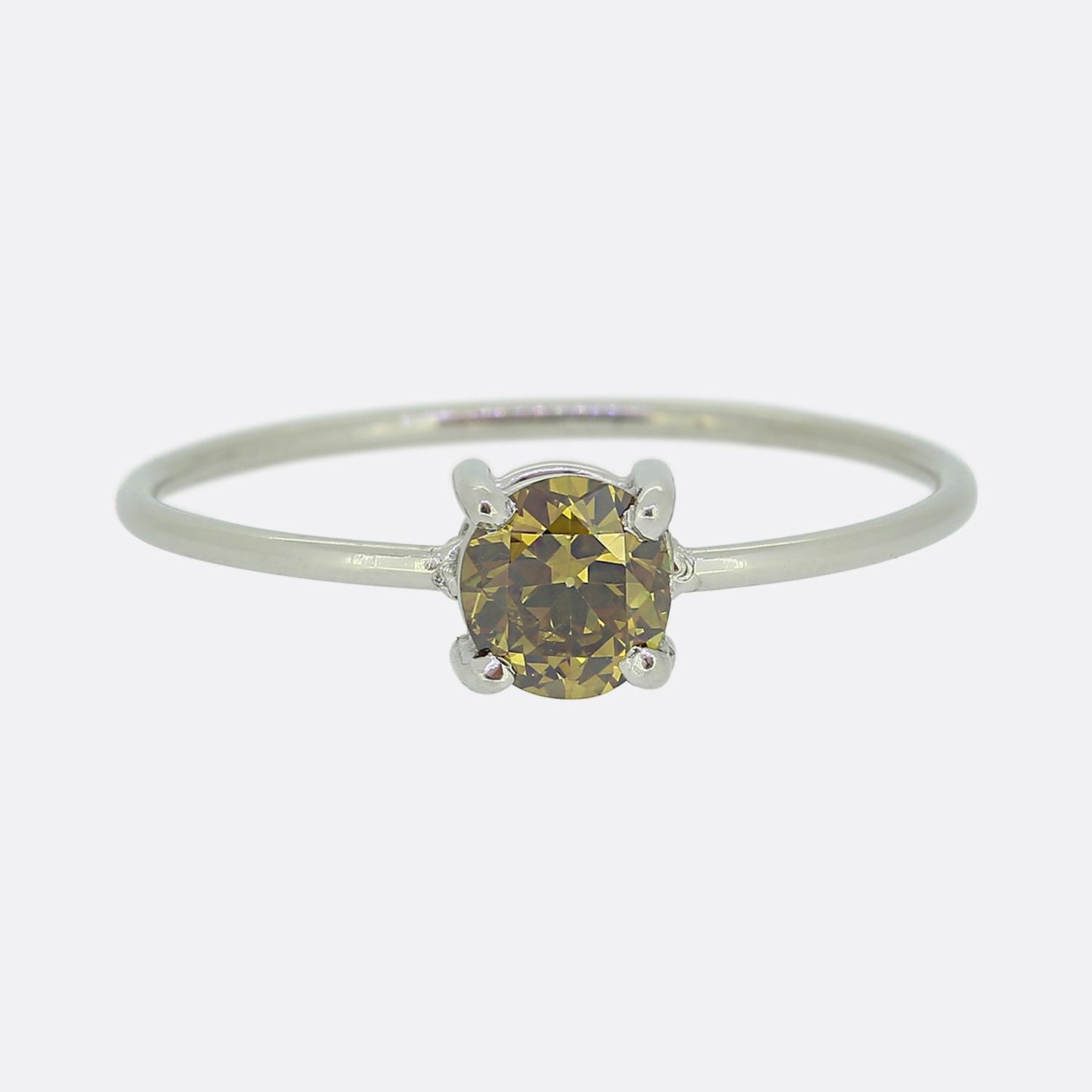 Antique 0.36 Carat Fancy Yellow Diamond Ring