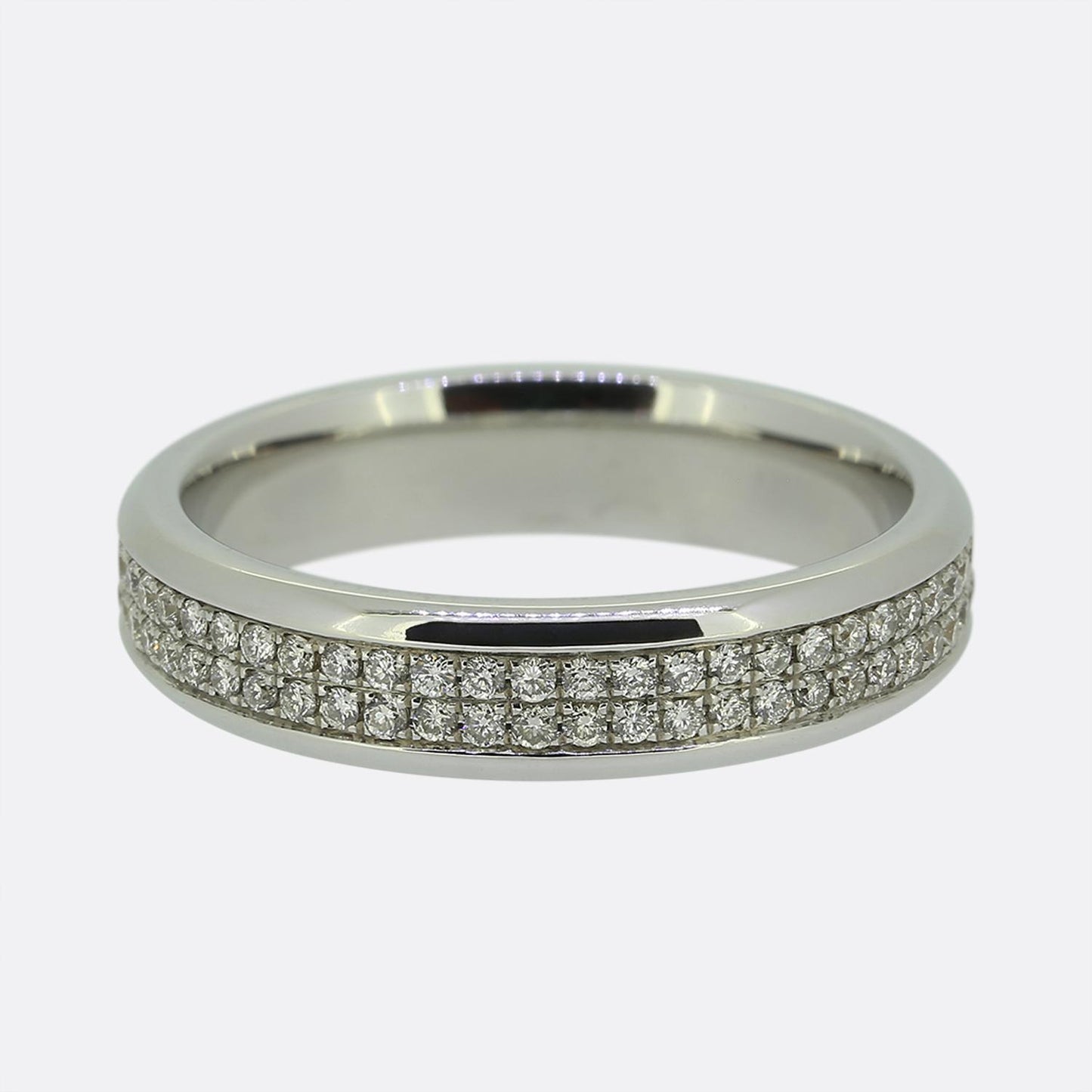 0.75 Carat Two-Row Diamond Eternity Band Ring Size N (54)
