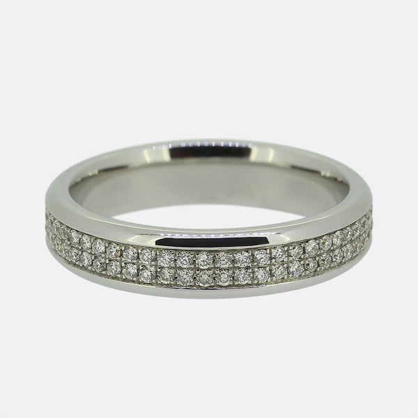 0.75 Carat Two-Row Diamond Eternity Band Ring Size N (54)