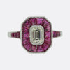 Art Deco Style 0.45 Carat Emerald Cut Diamond and Ruby Ring