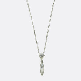 Art Deco Marquise Cut Diamond Necklace