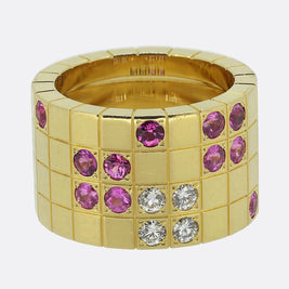 Cartier Lanieres Pink Sapphire and Diamond Ring Size J (49)