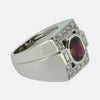 Vintage French Ruby and Diamond Tank Ring