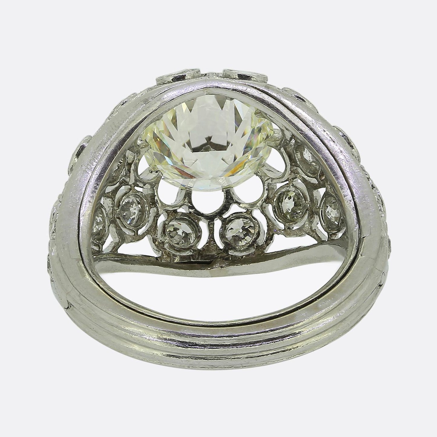 Antique 3.00 Carat Old Cut Diamond Bombe Ring