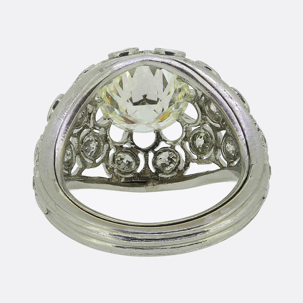 Antique 3.00 Carat Old Cut Diamond Bombe Ring