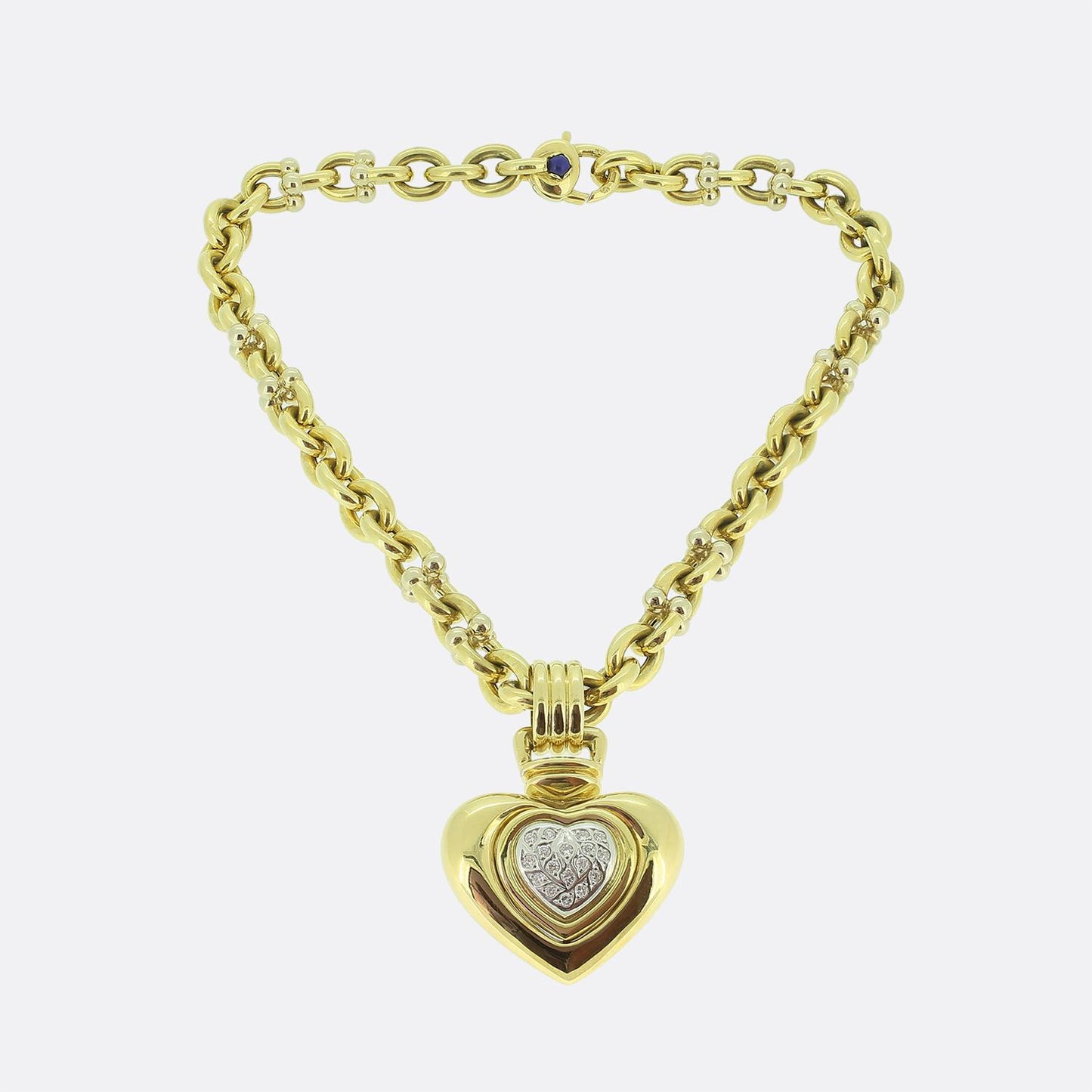 Vintage Diamond Heart-Shaped Pendant Necklace