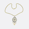 Victorian Opal and Diamond Drop Pendant Necklace