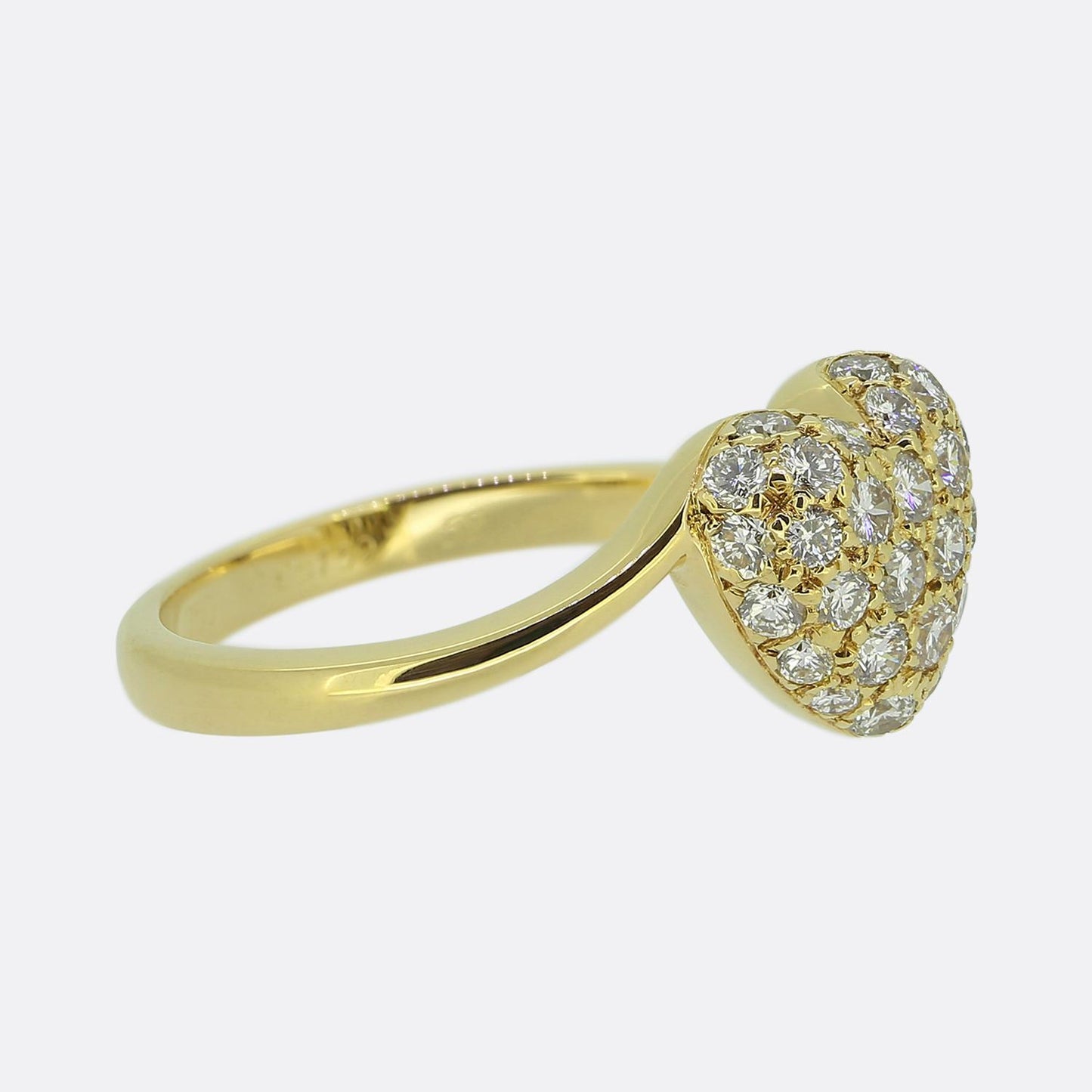 Cartier Pave Diamond Heart Ring