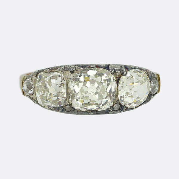 Victorian Old Cut Diamond Three-Stone Ring