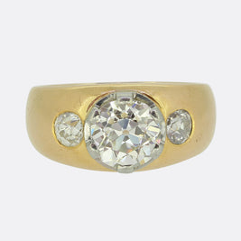 Edwardian 2.00 Carat Diamond Three-Stone Ring
